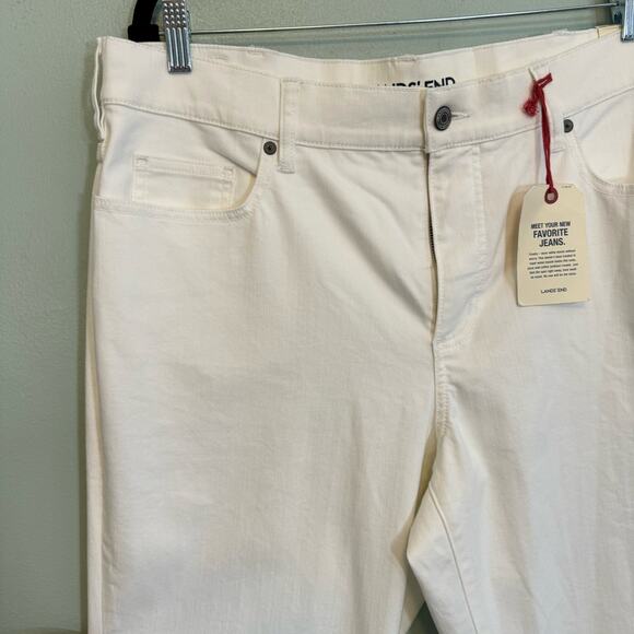 Lands End Jeans Womens 16 White Denim High Rise Straight Leg Ankle Stretch NEW - Picture 7 of 12